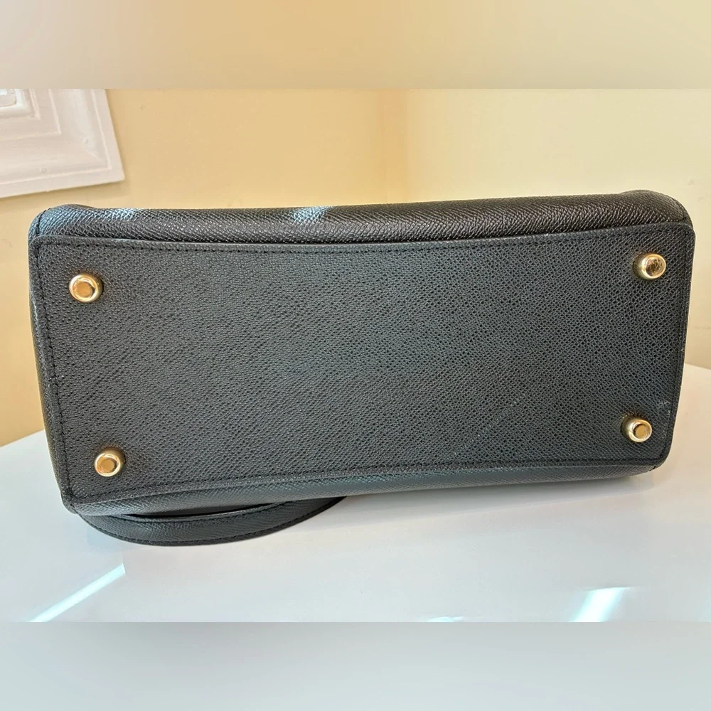 Coach Rowan Satchel in Black Crossgrain Leather